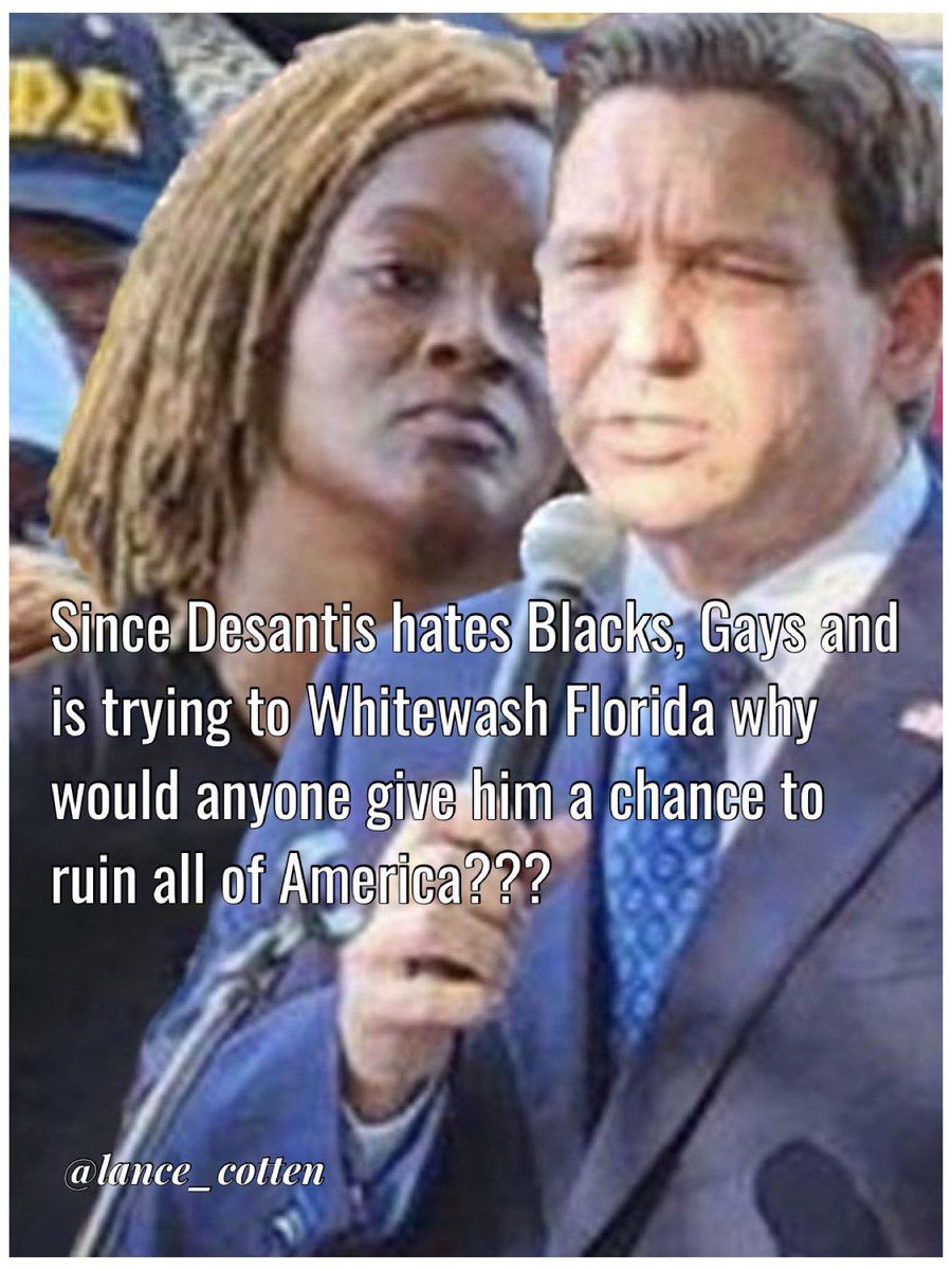 Not only did he ruin Florida and Make it another racists Red State! 

He thinks he would really have a chance to Fuck up America the same way! 

Racists always try to cast a shadow over their guilt😳 #blackhistoryisAmericanHistory 
#stopthewhitewash
#DeSantisLies 
#RonDesatan