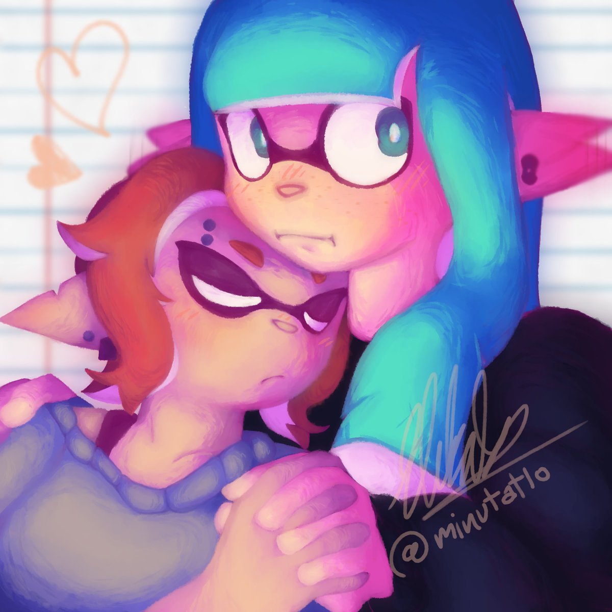 minutatlo's tweet photo. this is my entry for @weedceI8bit 's dtiys! I hope I satisfy the shadybit yuri ^-^
♪
#wdcel8bitdtiys #コロイカ #coroika #shady #8bit #shadybit #Splatoon3 #splatoonart #splatoon https://t.co/XKFY8OGOn8