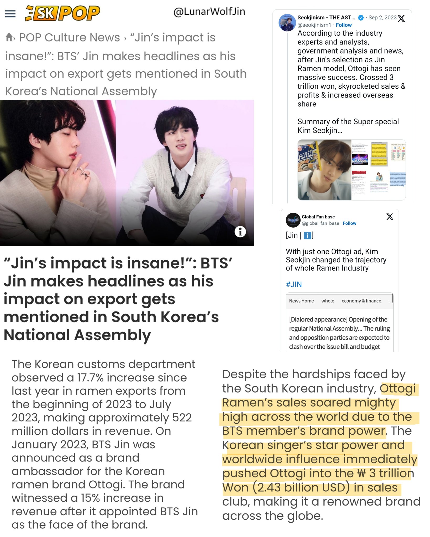 JIN FACTS, 🛸 on X: ARTICLE