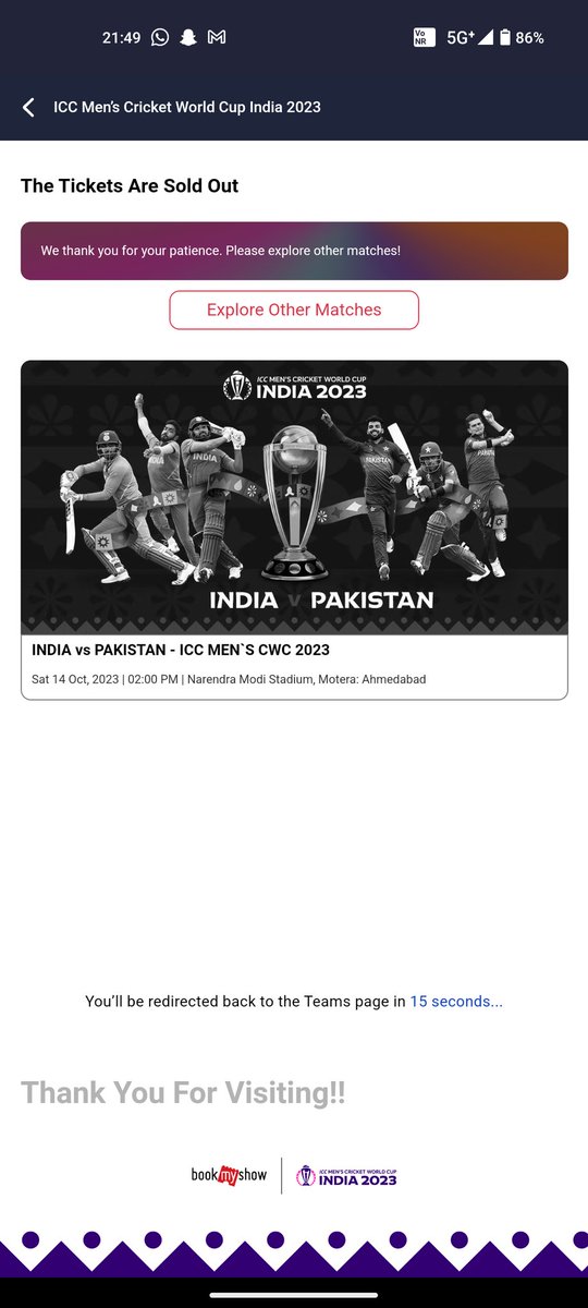 cleveridiot0's tweet photo. I literally waited for 2 hours in the queue and tickets get sold out!!!😭😭😭
Ye dukh kaahe khatam nai hota!
#WorldCup2023 #INDvPAK https://t.co/fJfIjffHMg