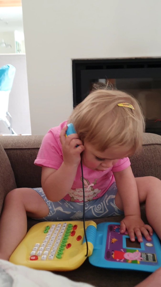 Toddlers are hard work but so endearing, here is mine "phoning" our GP today. "Hello Dr Bianca, can you please come fix my laptop?" #ThingsKidsSay