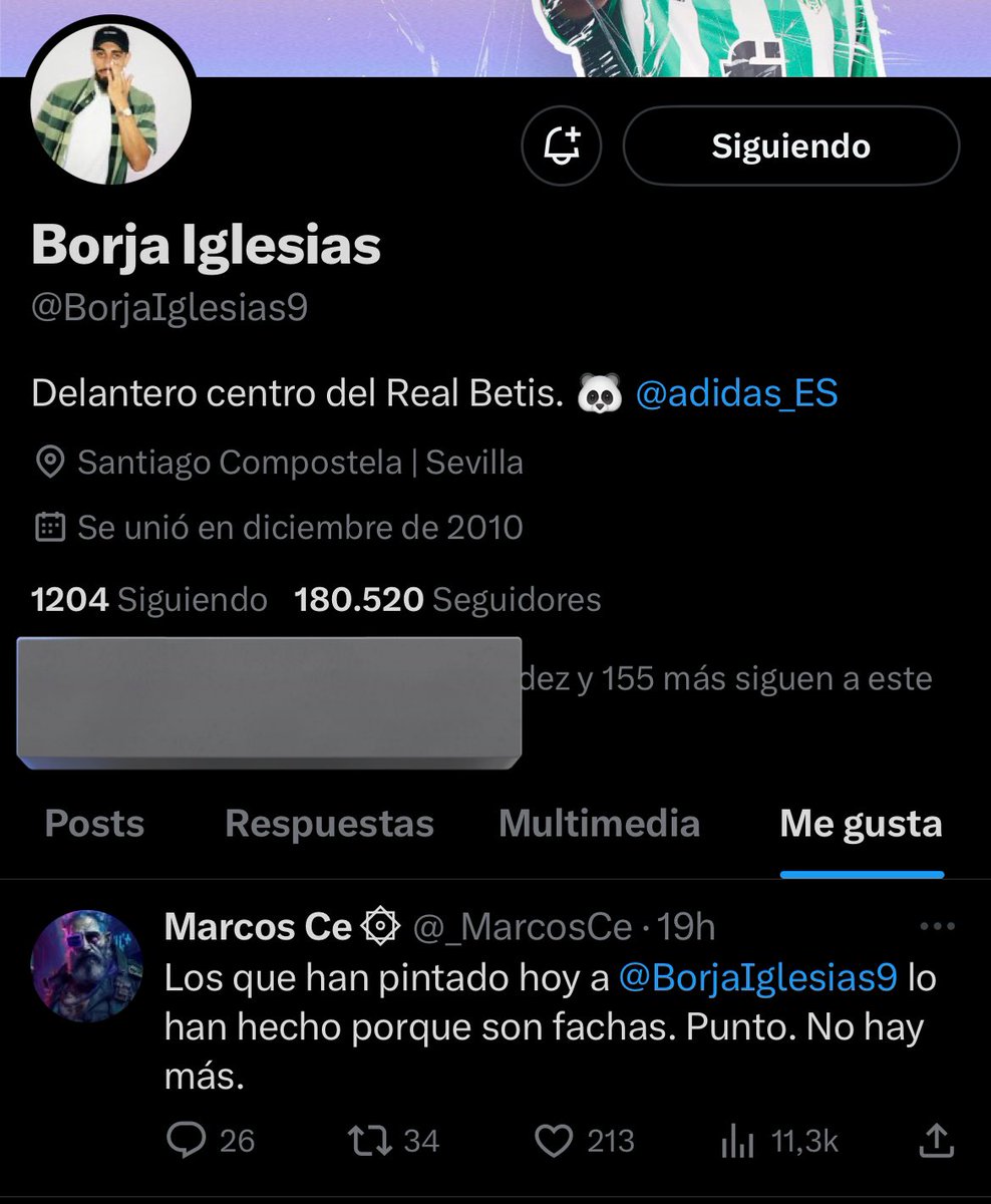 Al ser futbolista profesional te expones a recibir críticas de la afición por tu mal rendimiento y a su vez, elogios por tus logros. 

Lo que no puedes es cargar contra una parte de la afición a la que denominas “fachas” por exigirte más en el terreno de juego.