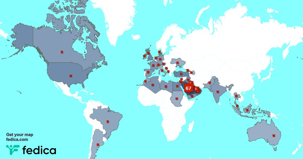 شكر خاص للمتابعين ال3 الجدد من البحرين  خلال الأسبوع الماضي. fedica.com/!almsafrksa