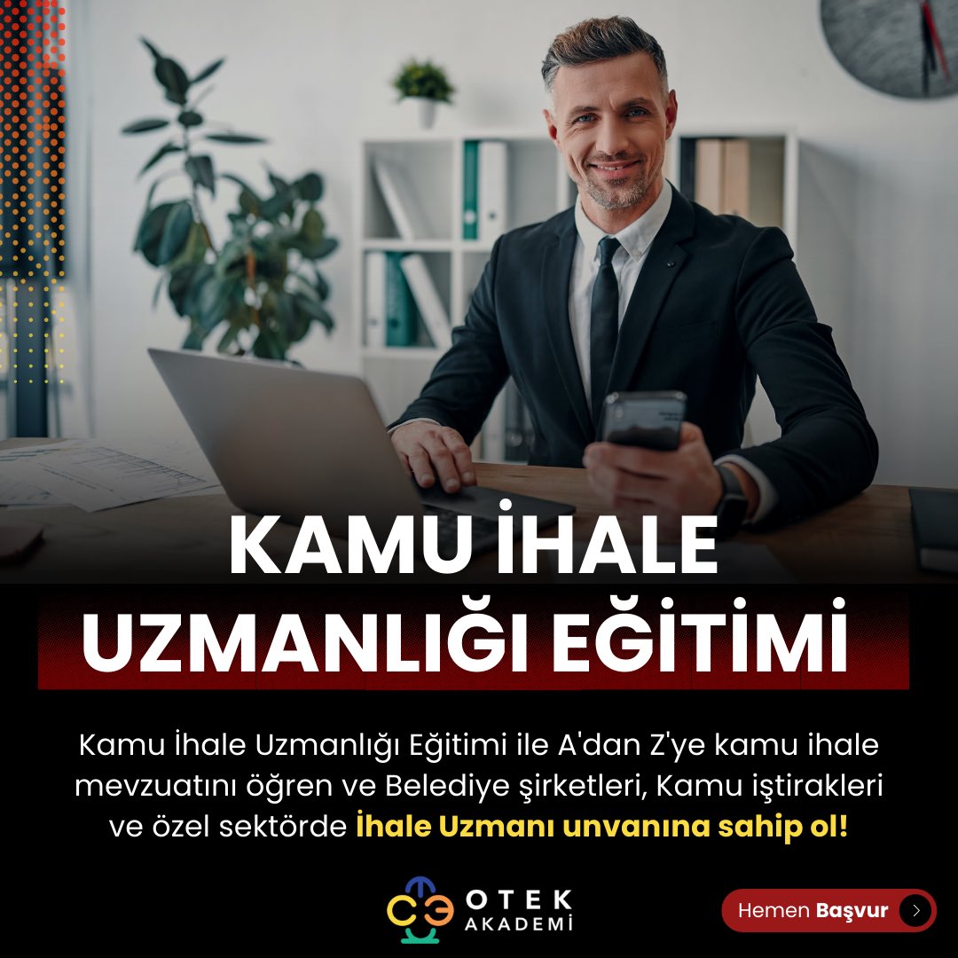 Kamu İhale Uzmanlığı Eğitim programı hakkında bilgi almak için bizlere;
0536 452 45 02 Whatsapp hattımızdan,
<a href="/otekakademi/">OTEK Akademi Kariyer Merkezi</a> Instagram hesabımızdan,
otekakademi.com.tr web sayfamızdan ulaşabilirsiniz.

#ihaleuzmanlığı #kamuihalesi #ihaleuzmanlığıeğitimi