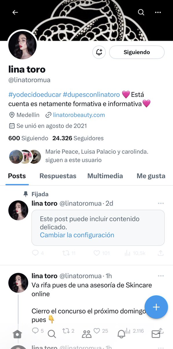 mcamilaaz's tweet photo. @linatoromua #asesorialinatoro https://t.co/pBvpWoUGM9