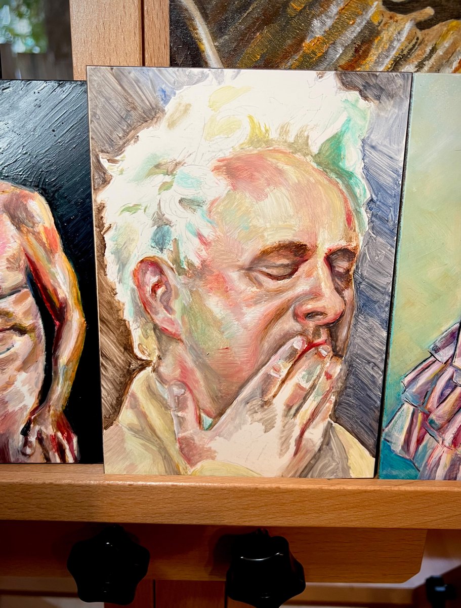 Aziraphale // Good Omens (s.2)  [WIP 1 + 2] 

Oil Painting on Claybord
