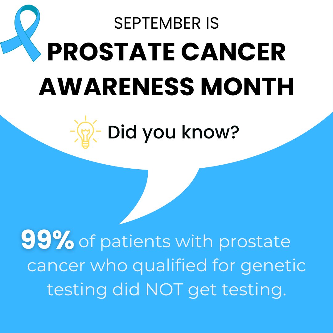 <a href="/AllisonKurian/">Allison Kurian</a>'s recent paper revealed only 1% of patients with #prostatecancer undergo germline genetic testing. This #ProstateCancerAwarenessMonth, let's highlight the importance of genetic testing! 

To learn more: hubs.li/Q020VS2v0

#GeneChat #PrecisionMedicine