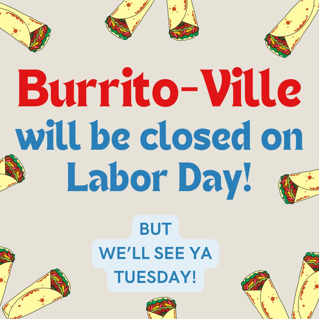 Just a reminder that we will be closed on Monday, but we will be so ready to see all of you on Tuesday at 10:30am! 😁