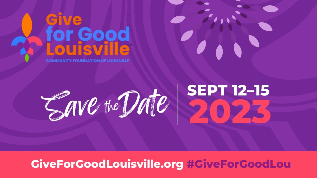 AliCenter's tweet photo. SAVE THE DATE!! 📆 

This year's @cflouisville Give For Good is coming up soon!

Mark your calendars to support the Muhammad Ali Center and to #supportgreatness #giveforgoodlou https://t.co/KLnI1QMDjX