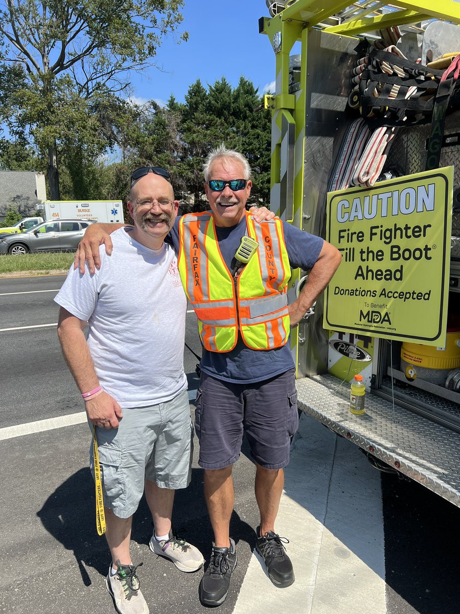 Come by and see <a href="/ffxfirerescue/">Fairfax County Fire/Rescue</a> Captain Gery Morrison doing his 42nd and last #filltheboot for <a href="/MDAorg/">Muscular Dystrophy Association</a>  at Braddock/ Burke Lake Rd. in Burke!
