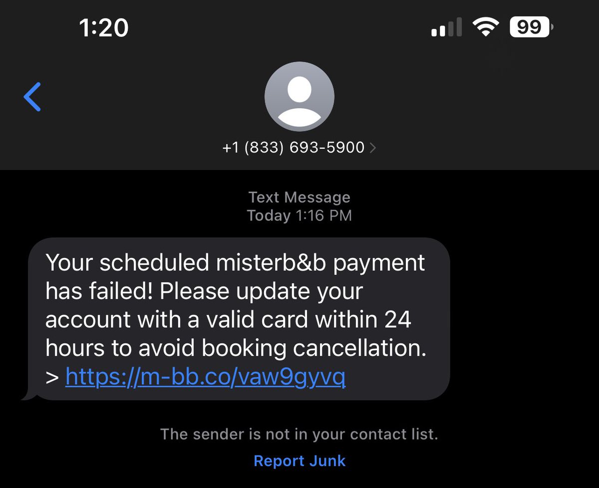 joseph2john's tweet photo. @mister_bandb @mister_bandb  I am thinking your data was breached.  I don’t have a new booking and my last cancelled on me.  But wouldn’t know I have an account of my number .. can’t contact you directly https://t.co/WbDTdZeTbK