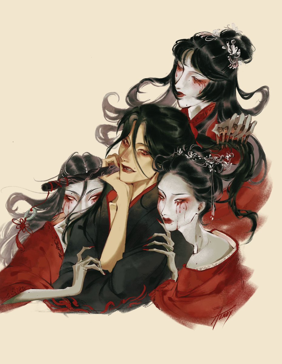 Fl3ur_de_Lys's tweet photo. This was meant to be a quick sketch to celebrate the beginning of the spooky season, but it eventually turned into an experiment of how much I can adorn a piece in one sitting until exhaustion. #mdzs #魔道祖师 

P.S. As for my inactivity, I went for a trip and I am now back. https://t.co/m0MyRVAaAH