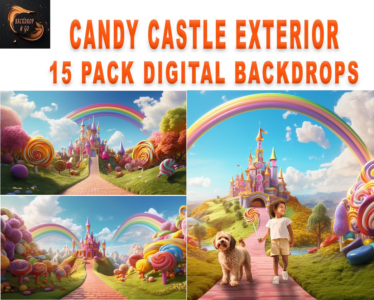 TiltedHatProd's tweet photo. Sample composite using my Candy Castle Exterior Backdrop pack from my new Etsy storefront “Backdrop &amp; Go”. Save 25% on all items through Labor Day. 

#tiltedhatproductions #digitalart #digitalbackground #etsyshop #etsyseller #digitalartist #photographybackdrops https://t.co/CvIA5qyOJe