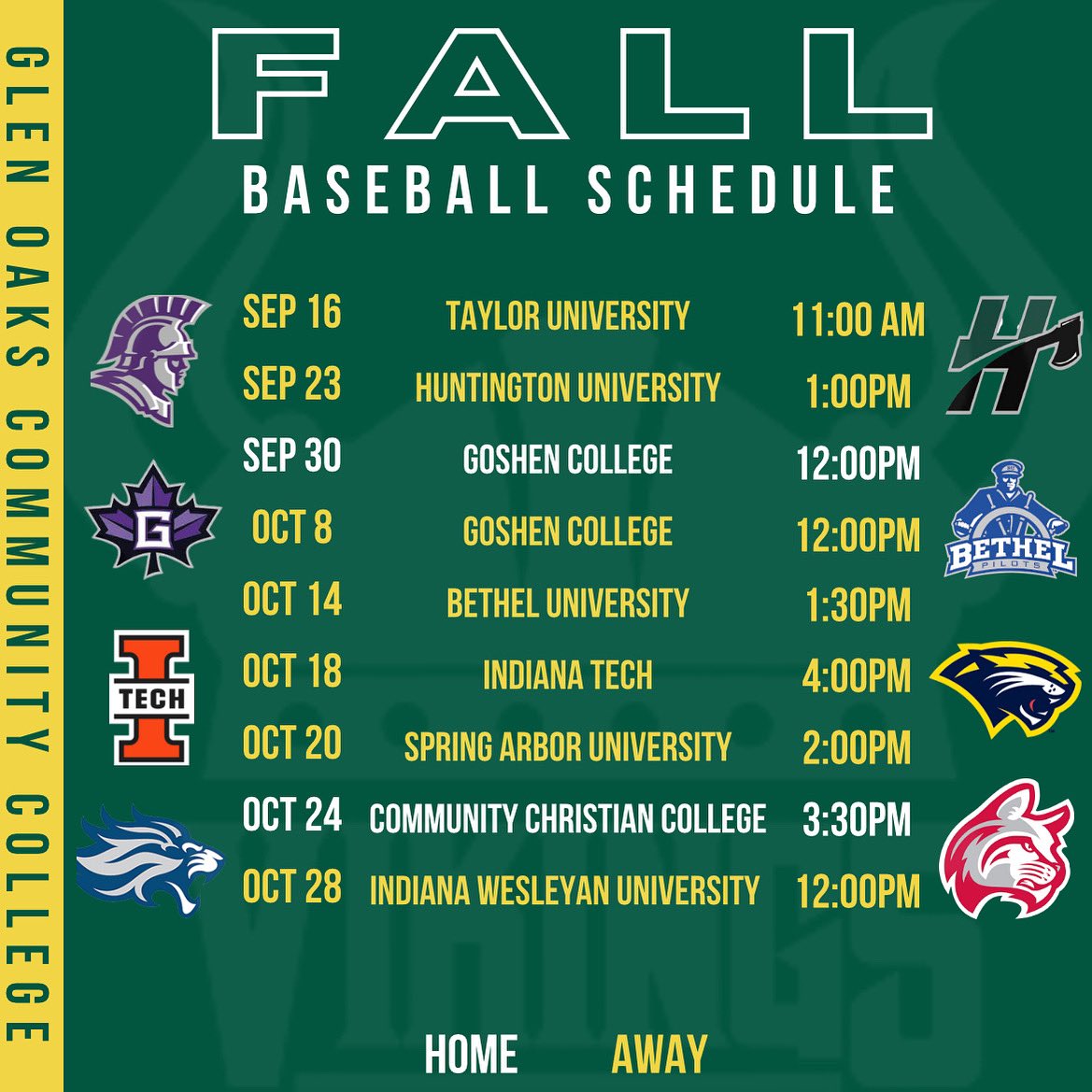 Mark your calendars‼️Our 2023 Fall schedule is here!🍁⚾️ #fallschedule #markyourcalendars