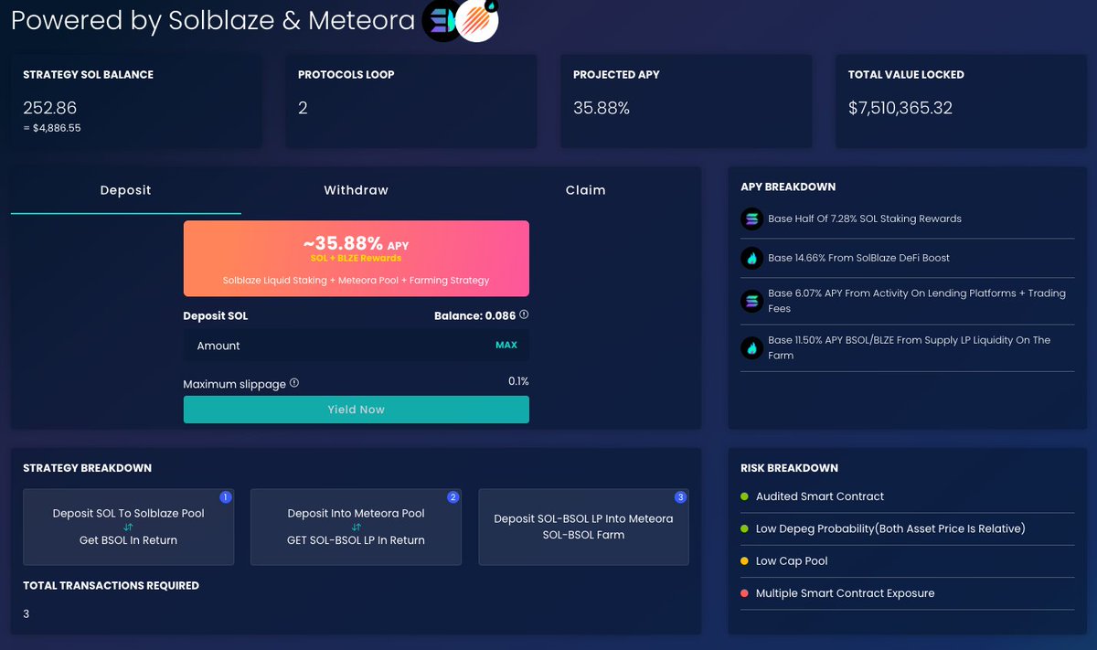 CompactDefi's tweet photo. @retiredchaddev @solblaze_org @Kamino_Finance Meteora pool is juicer,
fren :)
https://t.co/ygzuoCS6CD https://t.co/A8MVqU2ben