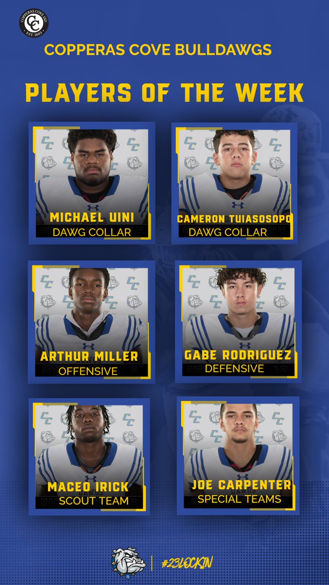 GodawgnationC's tweet photo. Bulldawgs of the week vs. Eastview https://t.co/8tgbeGH2z2