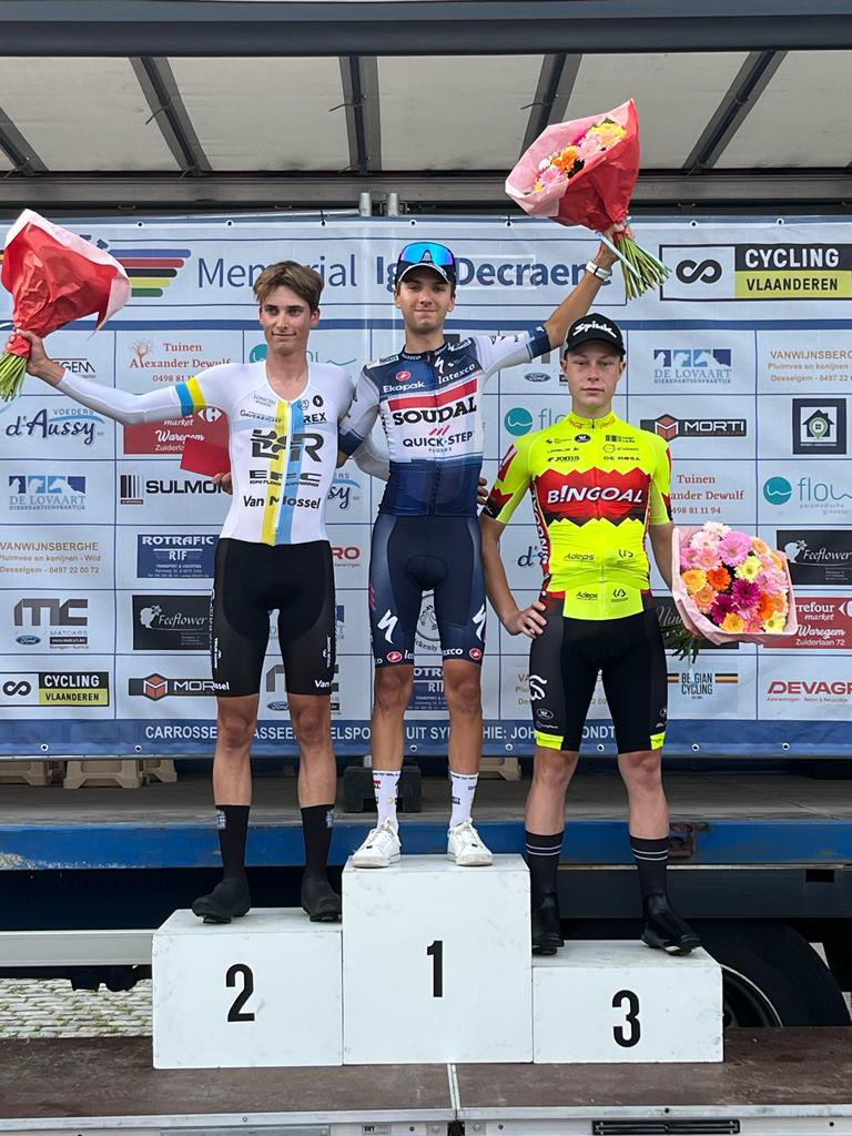 🥇Victory @williamjunior.lecerf Junior wins the Test Time Trial Waregem Igor Decraene. Congratulations 👏👏👏