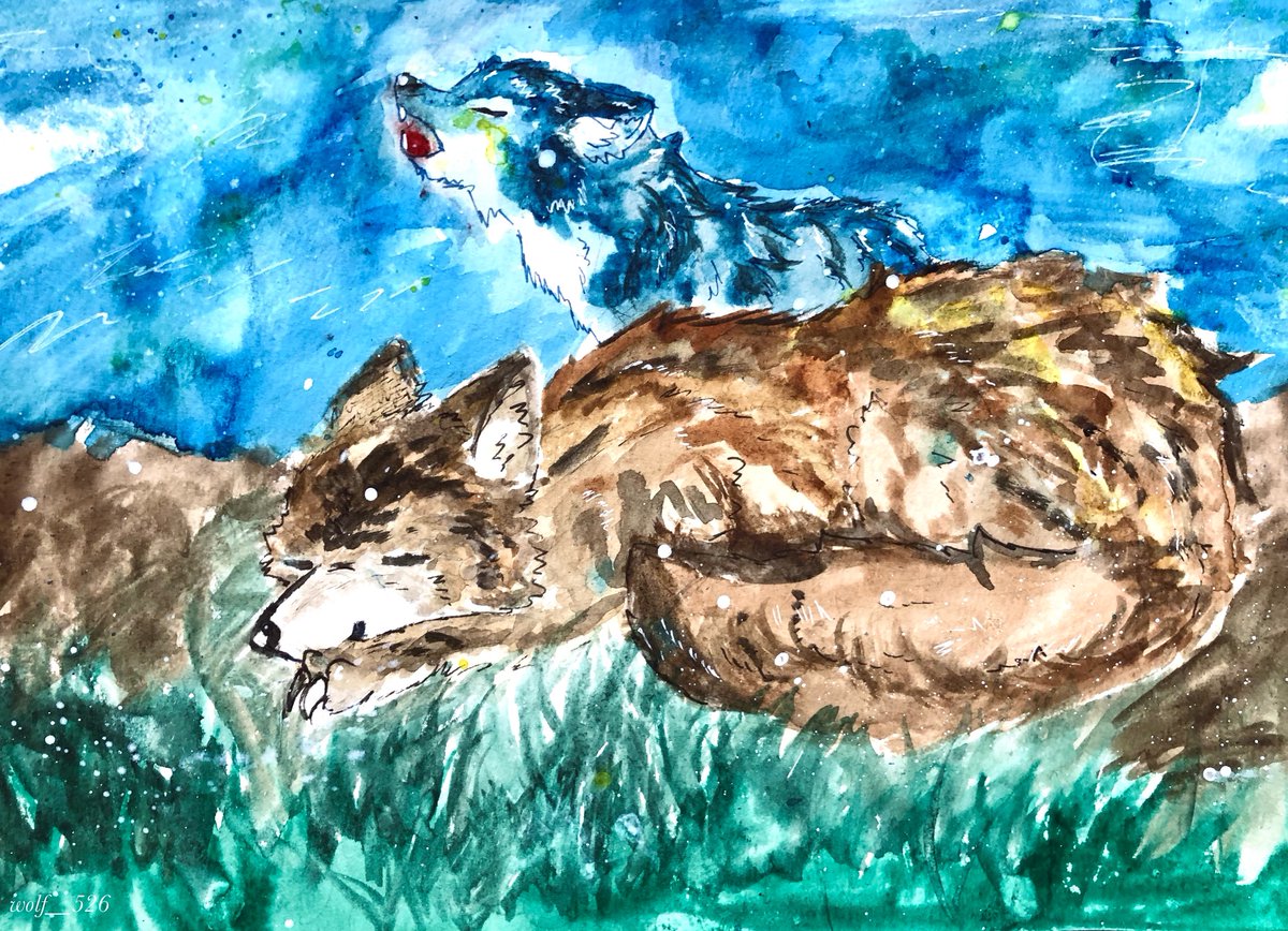 お眠な狼たち

#狼 #水彩イラスト #ヴォルフのアート #watercolor #wildlifeart #wolfart