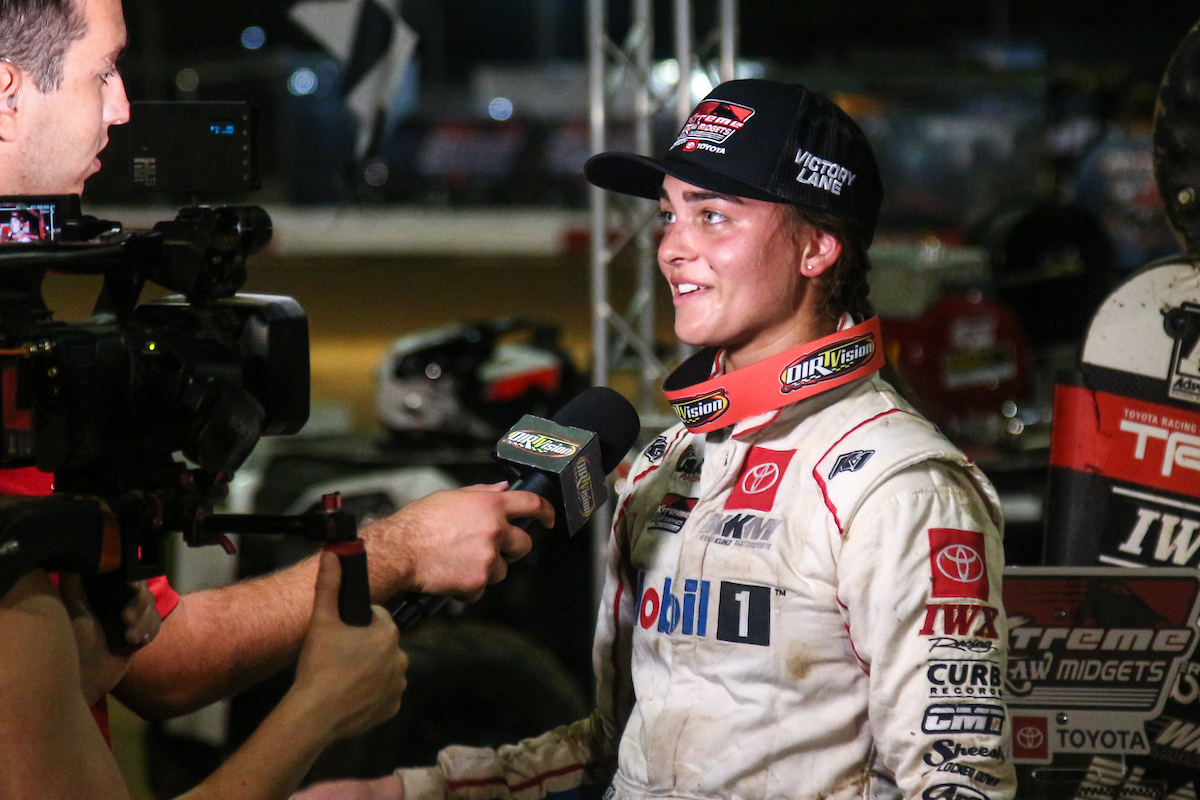 RacingProMedia's tweet image. Her first lap of the weekend in competition ended sitting upside down, her final lap ended with a trip to Victory Lane.

#JadeAvedisian #RyanTimms #ZachDaum #XtremeOutlawMidgetSeries #Racing #Winner #ParagonSpeedway #Midgets #Dirt #Indiana

racingpromedia.com/post/jade-aved…