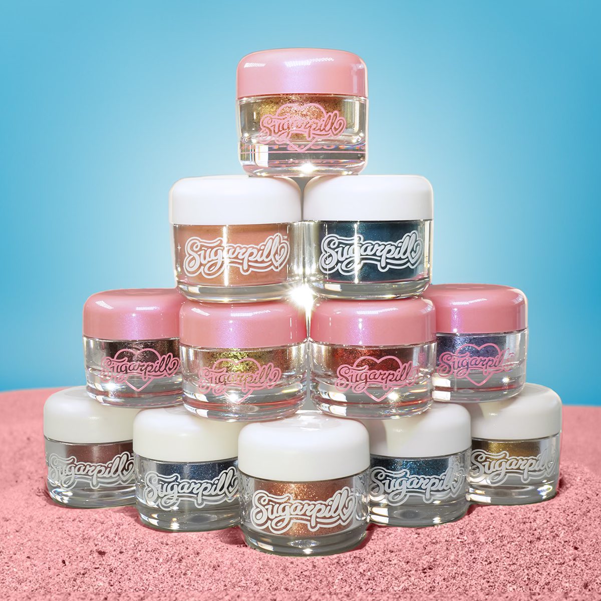 sugarpillmakeup's tweet image. Sparkles, metallics and duochromes, you ask? ✨ Our 12-for-$45 loose eyeshadow mega bundle deal will have ya covered for a lifetime! This weekend only at sugarpill.com, while supplies last #sugarpill #duochromeeyeshadow #metalliceyeshadow  #kawaiimakeup #ravemakeup