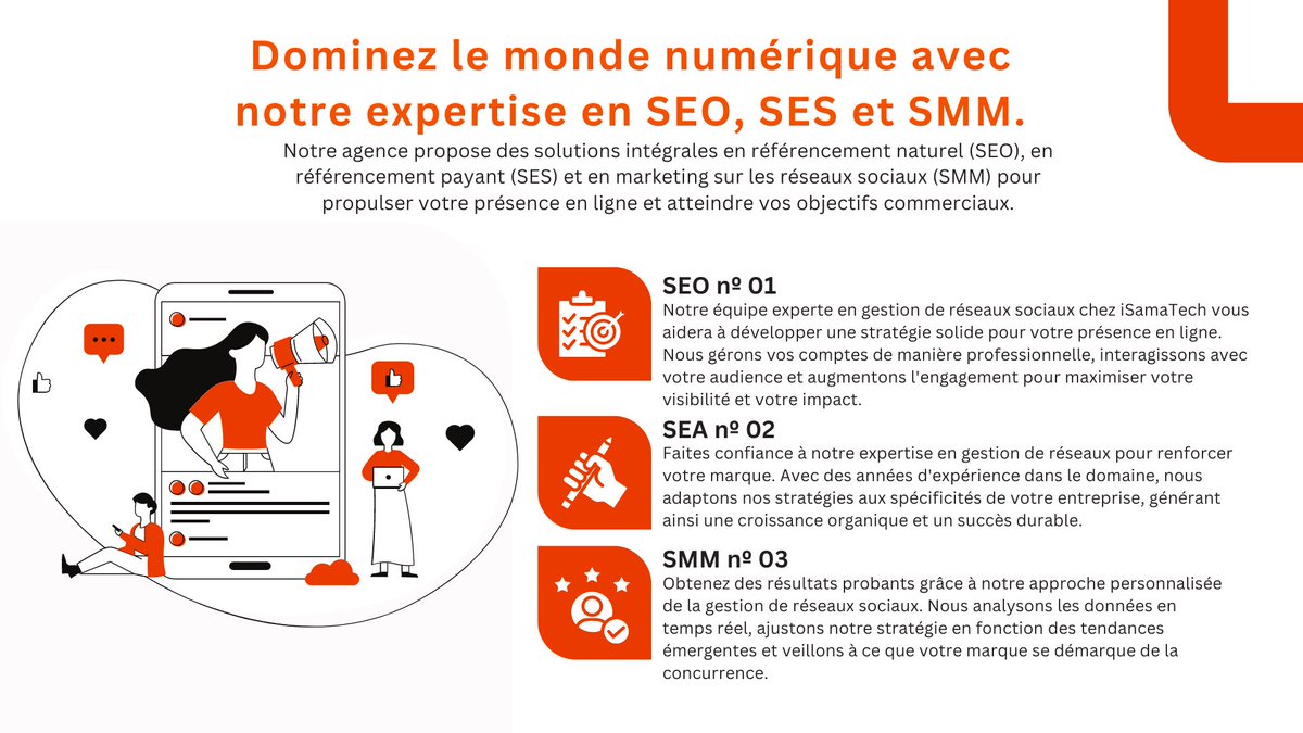 Poudiougou9's tweet photo. Avec iSamaTech dominez le monde numérique expertise en SEO,SES et SMM.
Notre agence propose des solutions intégrales en référencement naturel (SEO)🍀,en référencement payant(SES) 💰et en marketing sur les réseaux sociaux (SMM) 📈pour propulser🚀 votre présence en ligne https://t.co/NAYCy2nvx8