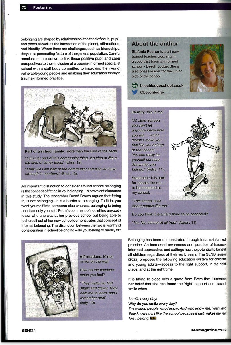 CharlieDrake67's tweet photo. Very grateful to SEN magazine for publishing a summary of my research into school belonging @beechlodge. Even more grateful to be speaking at https://t.co/vm4wCUNW5r in less than a week! #Sebda #belonging https://t.co/Ey4gqgY8L1