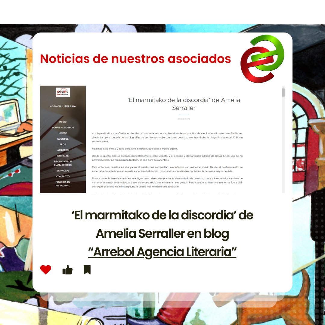 👏<a href="/AmeliaSerraller/">Amelia Serraller</a>  nos envía ésta gran noticia han publicado su relato en la prestigiosa Agencia Arrebol @AgenciaArrebol. El relato perteneciente a Réquiem y marmitako de
<a href="/edicionesfacta/">Jose Rey-Ximena</a>
👉Os invitamos a leerla aquí: arrebolagencialiteraria.es/l/el-marmitako…