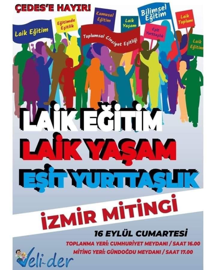 VeliderBuca's tweet photo. Laik eğitim ve Laik yaşam için 16 Eylül’de Gündoğu’da buluşalım. https://t.co/bycxKCdOZd