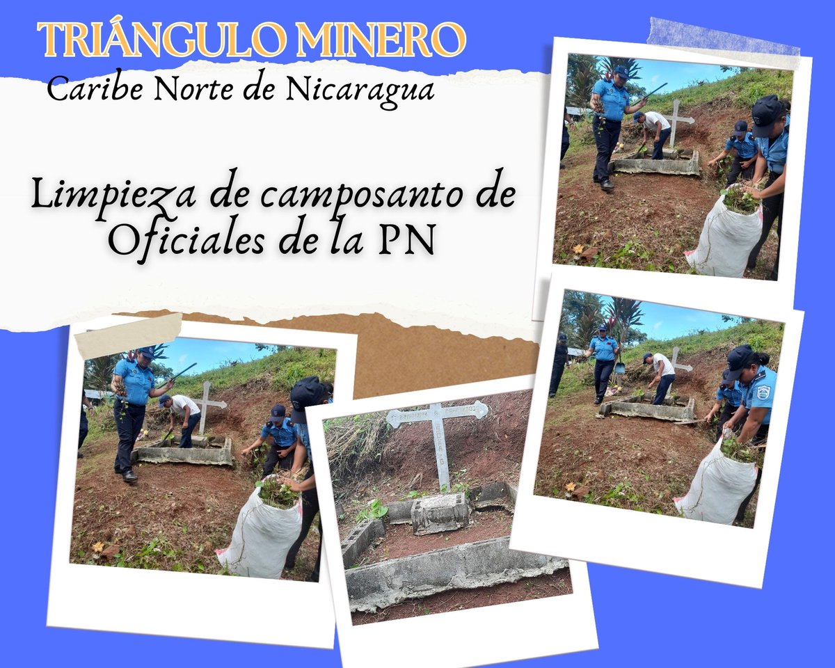 Oficiales de <a href="/vppolicial/">Visión Policial Nicaragua</a> junto a familias de compañeros caídos realizan jornada de limpieza en camposanto donde descansan los restos de ntros héroes 
#44JuntoALaComunidad 
<a href="/azulitos050979/">Los Azulitos de Nicaragua</a>