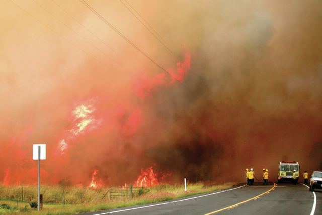 HawaiiWildfire's tweet image. The invasive grasses here in #Hawaii do not only burn often; they burn far more dramatically than you would expect. Far too many of our communities have nothing between them and fields full of invasive grasslands. We need more #Firebreaks.

#HawaiiWildfire