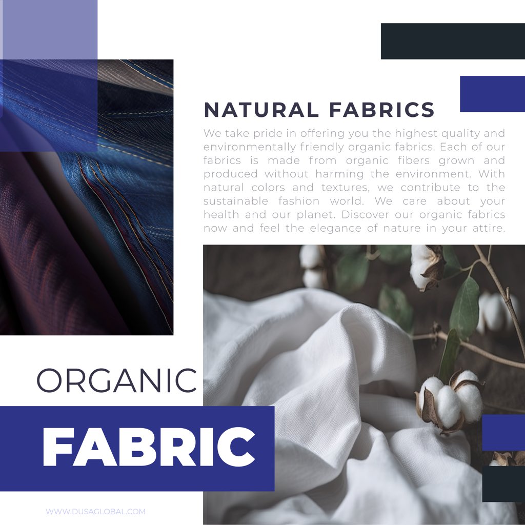 DUSAGlobal's tweet photo. DUSA: Advancing in the World of Fabric with Digital and Organic Textiles for Customer Satisfaction
At DUSA Fabrics, our goal is to provide our customers with a unique experience. In creating this experience, we focus on two fundamental principles: sustainability and technology. https://t.co/o2U46bB3gQ