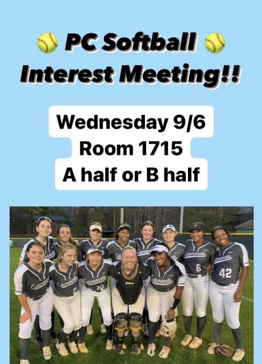 INTEREST MEETING - Wednesday! Come to get info about PC Softball 2024!