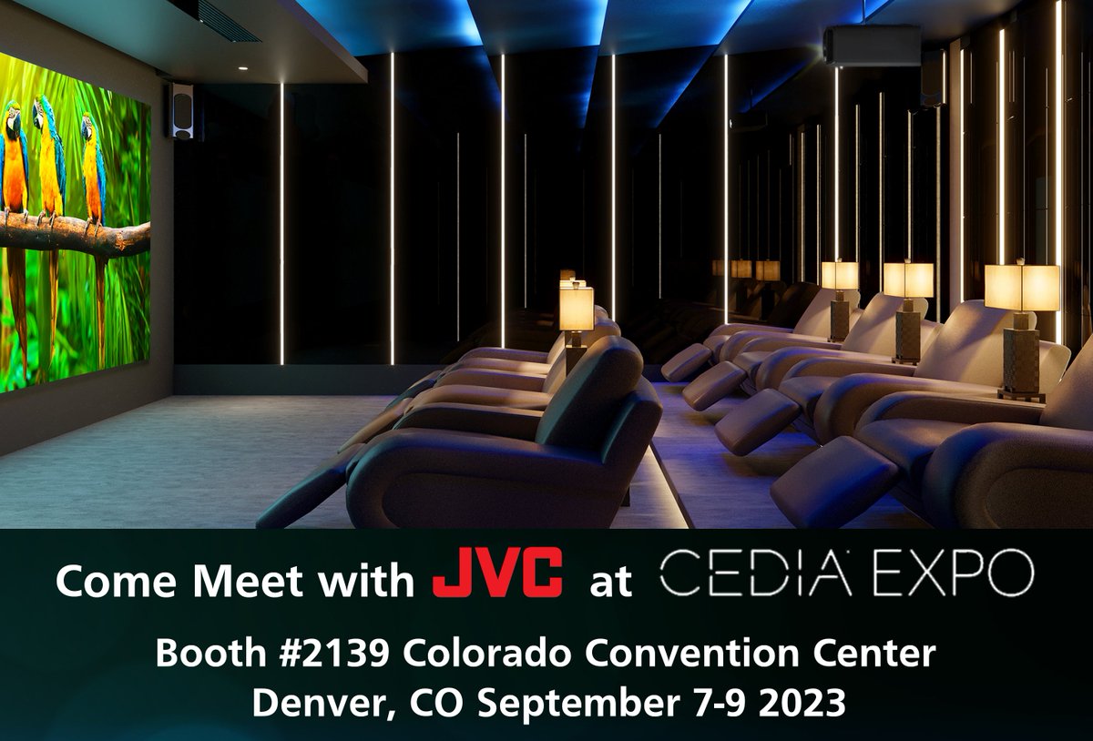 Attending @CEDIAExpo later this month? Stop by to see the latest innovations in our renowned line of D-ILA home theater projectors. #CEDIAExpo