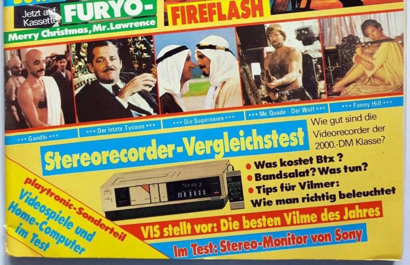 66_RP_ORIGINAL's tweet photo. 📰 #Cover #Titelbild #Retro #70s 
#DavidBowie #Furyo #Fireflash #Ghandi #DerLetzteTycoon #DieSupernasen #McQuadeDerWolf #FunnyHill #Videorecorder #Sony #BTX #Vilmer #Playtronic 

VIDEO VIS Zeitschrift für das private Fernsehen, Heft 2/84  Februar 1984

https://t.co/TPhvt9ZK3d https://t.co/FYzfsMRRA7