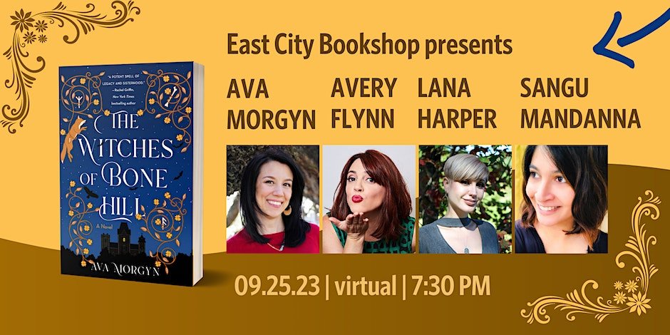 East City Bookshop (@eastcitybooks) on Twitter photo Get ready for fall with the release of The Witches of Bone Hill by @AvaMorgyn, with a Witchy Author Panel featuring <a href="/AveryFlynn/">Avery Flynn</a>, <a href="/LanaPopovicLit/">Lana Popovic Harper</a>, and @SanguMandanna on 9/25 at 7:30 PM! ✨🍂
Get tix: eventbrite.com/e/657153753567… Get ready for fall with the release of The Witches of Bone Hill by @AvaMorgyn, with a Witchy Author Panel featuring <a href="/AveryFlynn/">Avery Flynn</a>, <a href="/LanaPopovicLit/">Lana Popovic Harper</a>, and @SanguMandanna on 9/25 at 7:30 PM! ✨🍂
Get tix: eventbrite.com/e/657153753567…