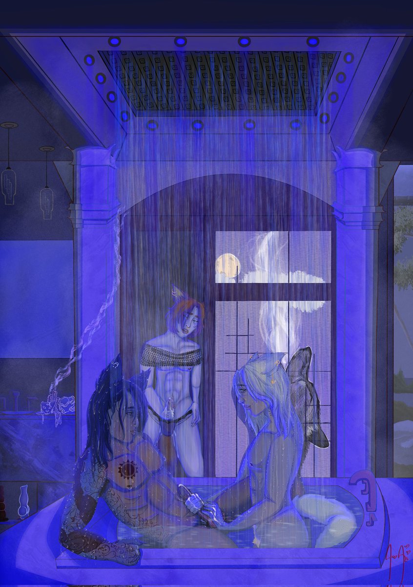 I'm finally getting around to posting my arts from the <a href="/InstinctsZine/">Instincts Zine 🐾 - ZINE CLOSED!</a> !! I had so much fun doing these !!
my art progress is very visible between these pieces as they were done times apart! Here's my first zine piece ever, NamGiSeok

" Steaming Release "

#instinctszine #btszine