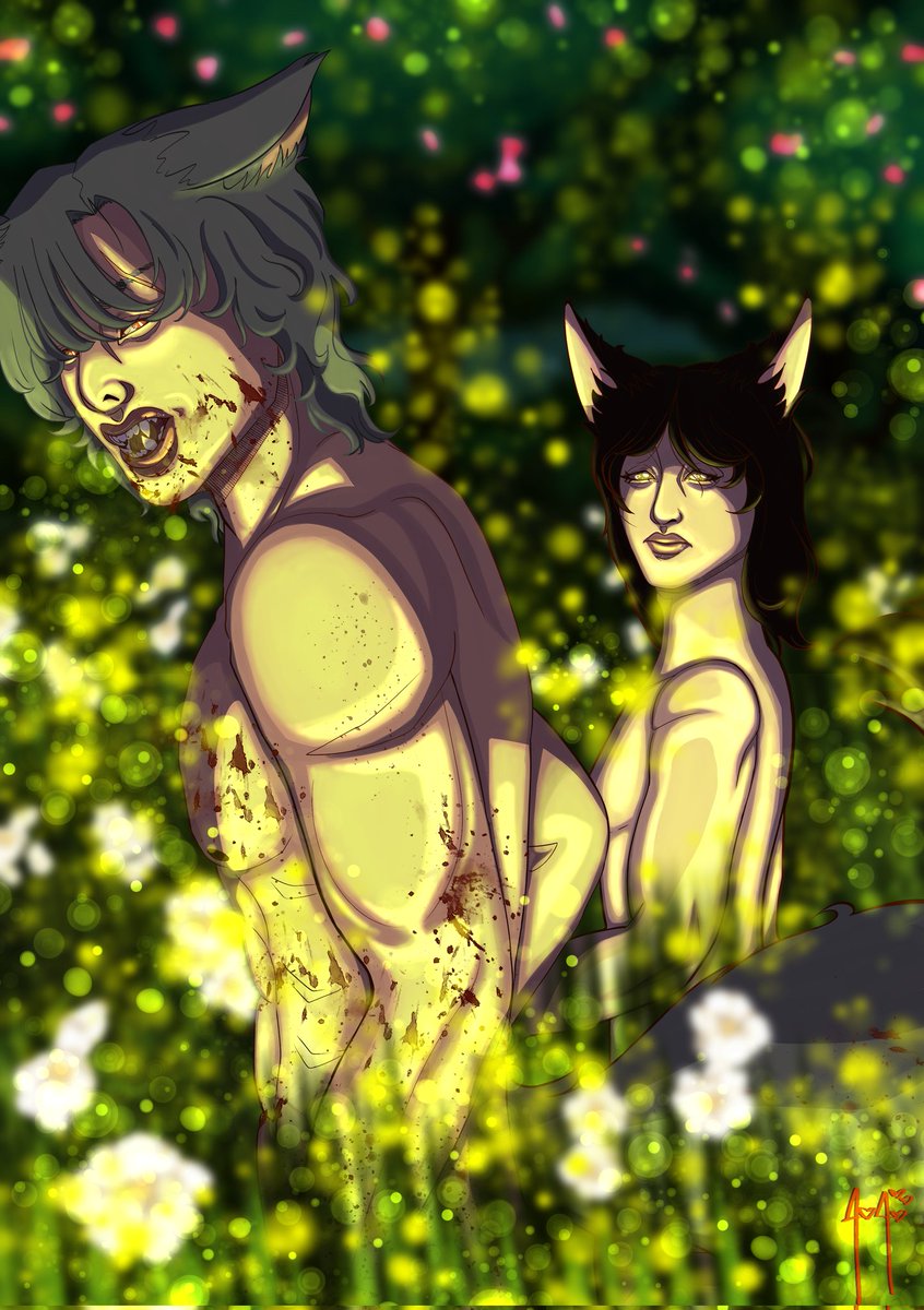 My final piece from the <a href="/InstinctsZine/">Instincts Zine 🐾 - ZINE CLOSED!</a> #instinctszine #btszine for the NamSeok section!

" Hunger and Worry "