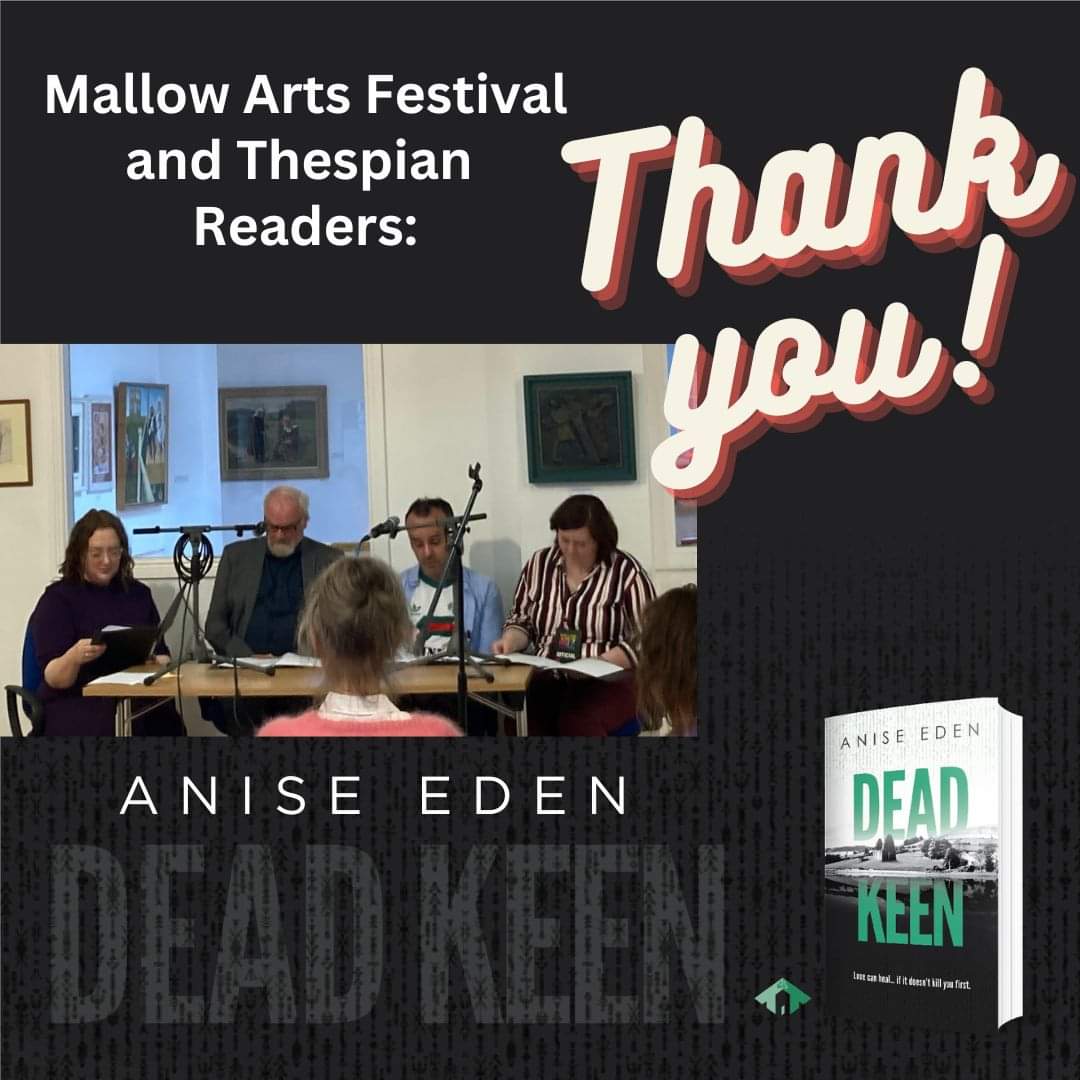 I almost forgot to post this. Some of the #MallowScribes got together during #Mallowartsfestival to help out the amazing, super talented @AniseEden with a dramatic read-through from her newest novel #deadkeen at her #booklaunch 🥰🥰