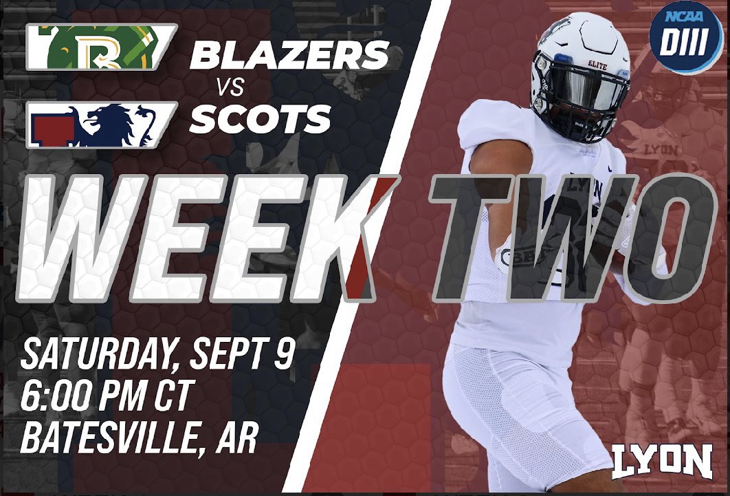 I will be in Batesville, AR for a game day visit with Lyon College‼️Blessed for the opportunity #GoScots ⚔️ 

<a href="/CoachRFreeland/">Coach Free</a> <a href="/CoachKensey/">Brice Kensey</a> <a href="/LyonHBC/">Chris Douglas 🏈</a> <a href="/CoachLawhorn/">Will Lawhorn</a> <a href="/Coach_Z_Ruot/">Zachary Ruot</a> <a href="/ArmstrongJayzen/">TheBoogieman🧟‍♂️</a> <a href="/Coach_K_Goldman/">Kyle Goldman</a>
