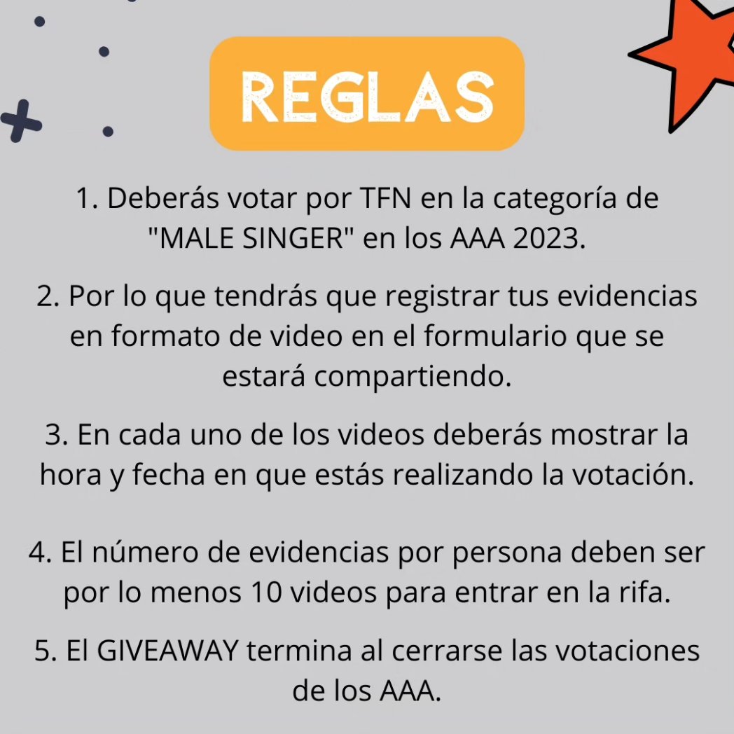 TFN_FBMEXICO's tweet photo. ⚠️ Para entrar dentro de la rifa, por lo menos debes registrar 10 videos como evidencias de tus votos.
🇲🇽 GIVEAWAY solo para la República Mexicana.
🌟 Mucha suerte Edelweiss 🌟
🔴 NOTA: no incluye envio, deberá ser cubierto por el o la ganador@
#TFN #TFNMEXICO #TFNAAA https://t.co/Jxx5XN2nyo