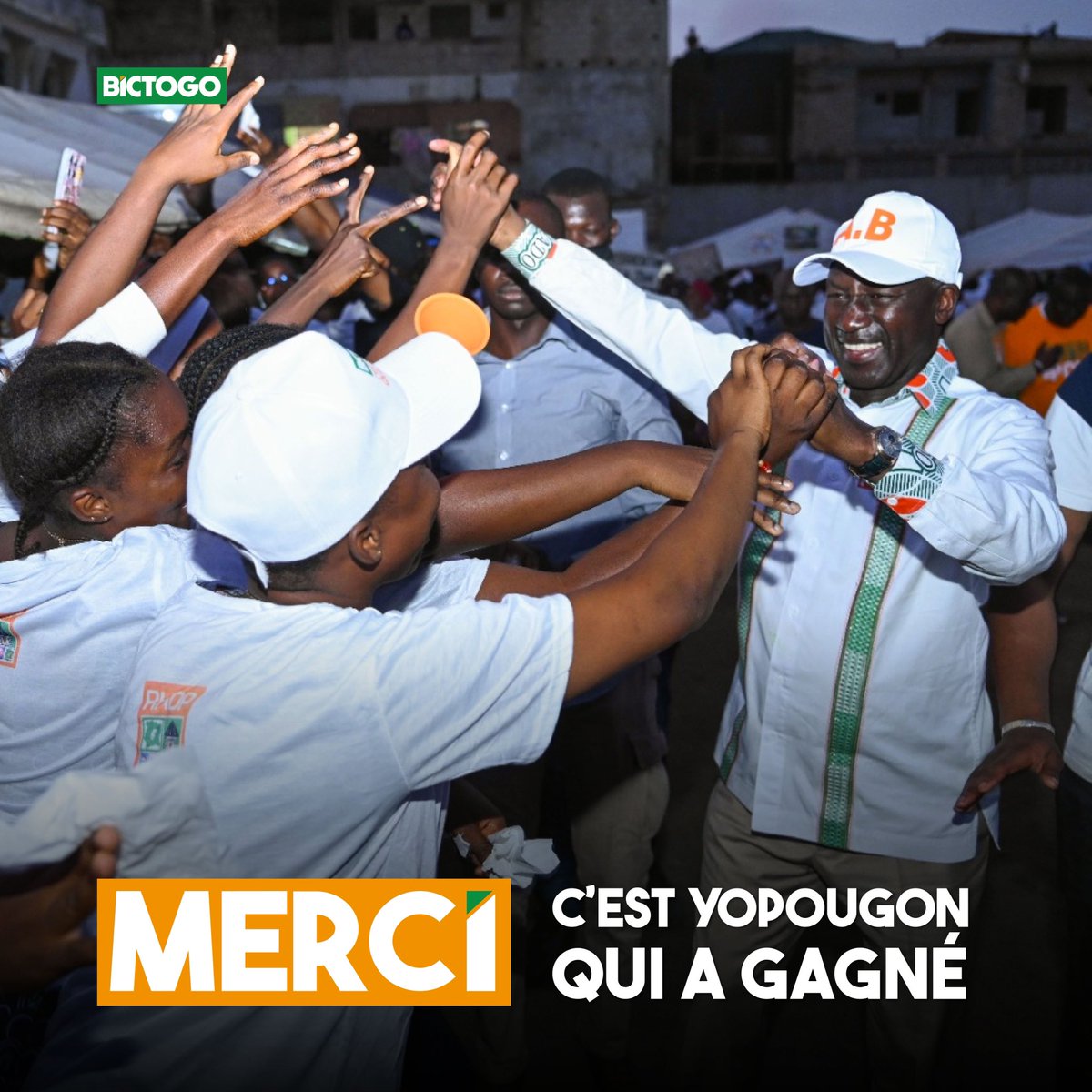 semadamabictogo's tweet photo. MERCI !
C’est ensemble que nous ferons vivre notre commune ! 🤍🇨🇮
-
Ici, c’est #YOPCITY !!! 🇨🇮🤍💪🏼
—————————————————
#AvecBictogo c’est #Yopougon qui gagne. https://t.co/NrOC15GvBz