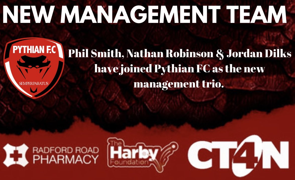 Pythian Football Club (@pythianfc) on Twitter photo After yesterdays emphatic win over Nottingham Greens, the weekend has become even better with the appointment of the new management team.
<a href="/NottsSeniorLge/">Nottinghamshire Senior League</a> <a href="/ThePythianClub/">The Pythian Club</a> After yesterdays emphatic win over Nottingham Greens, the weekend has become even better with the appointment of the new management team.
<a href="/NottsSeniorLge/">Nottinghamshire Senior League</a> <a href="/ThePythianClub/">The Pythian Club</a>