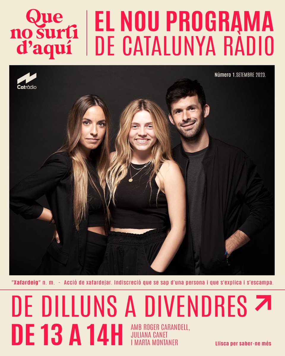 A partir de demà a les 13h a <a href="/CatalunyaRadio/">Catalunya Ràdio</a>