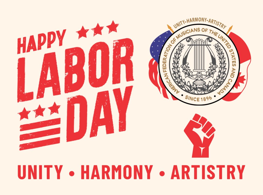 The_AFM's tweet image. This Labor Day, let us recommit ourselves to the fight for social justice and economic equality, and celebrate the power of music to bring people together and make the world a better place.