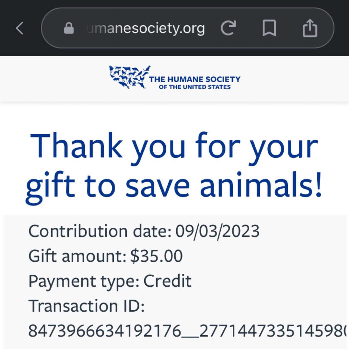 🐱🐶MEOW / WOOF- WE RAISED $35 FOR @HumaneSociety LFG🐶🐱 big shoutout to <a href="/Kaspi21/">Kaspi</a> for winning the charity auction🏆 as winner he selected the humane society as the nonprofit we donated towards🙏 thank you to the team, community, and influencers that helped promote the event❗️😄