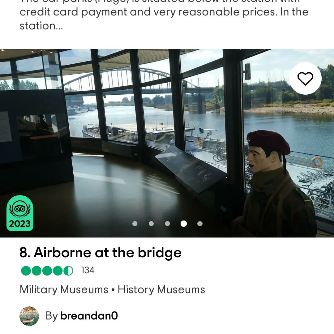garrypickles's tweet photo. Looks like I can go to the Battle of Arnhem Bridge when I visit Amsterdam next year. Operation market garden the film a bridge too far. 1 hour train from Amsterdam. #arnhembridge https://t.co/uaDX0tU1i6
