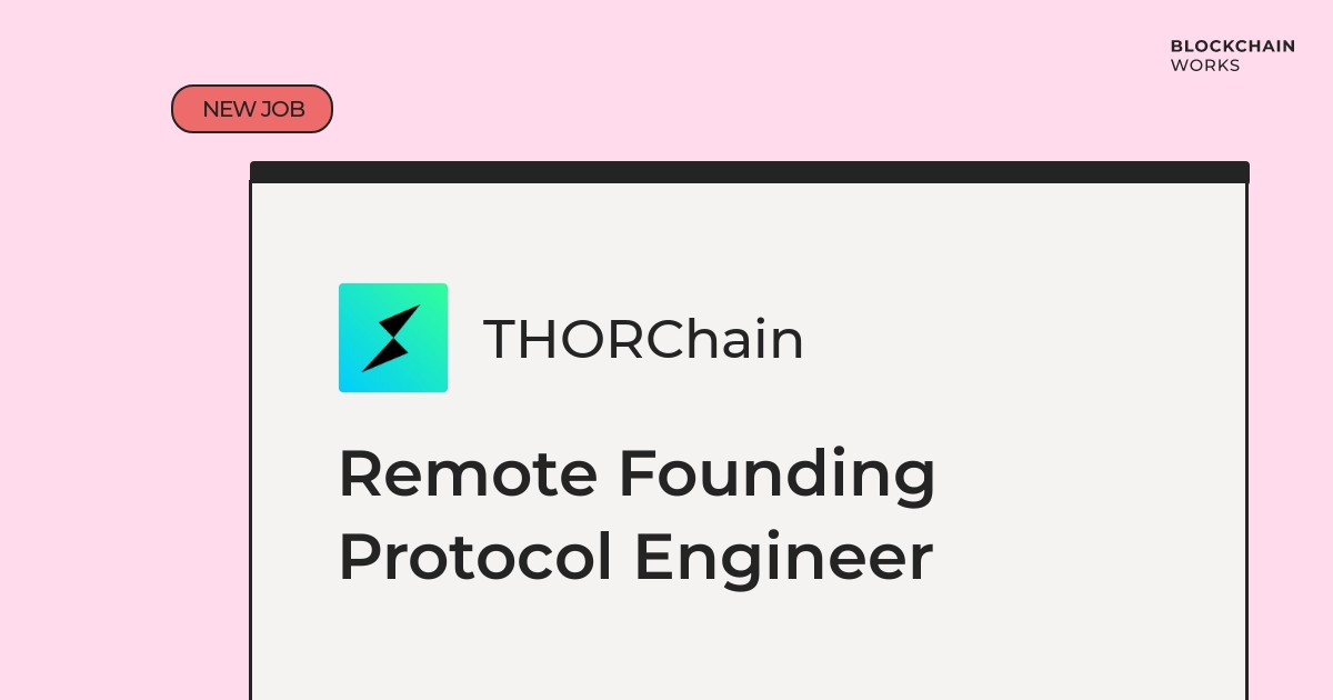 Check out THORChain 🚀

They're looking for a Remote Founding Protocol Engineer  working with Go, Cosmos SDK &amp; Web3

Apply now or tag someone who would be a good fit! 🙌
blockchain.works-hub.com/jobs/remote-se…

#remotework #remotejobs #go