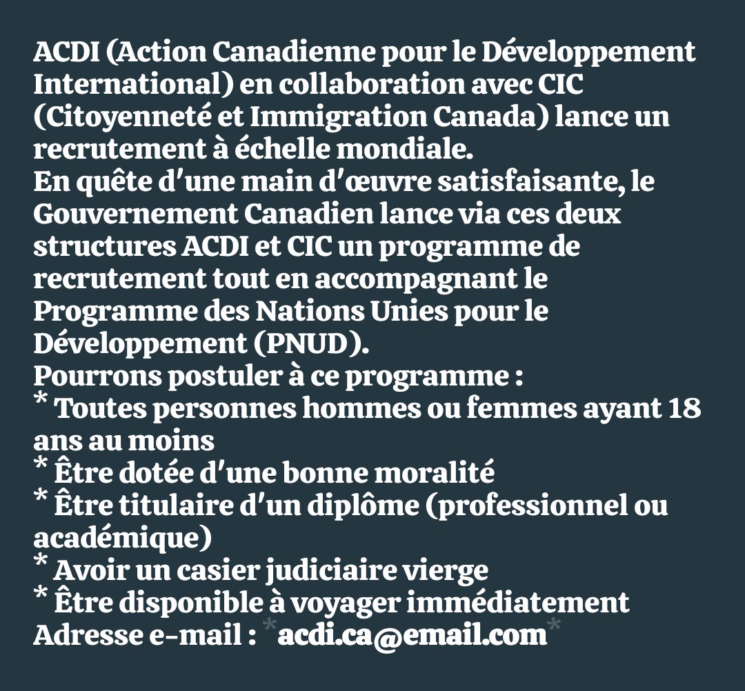 Avis de Recrutement