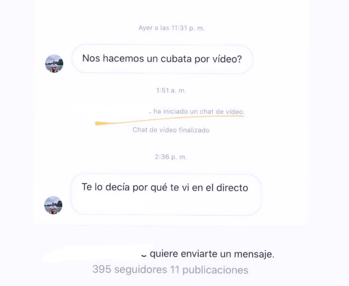 me ha salido esto de la cuarentena: un pavo q no conocía de nada haciéndome videollamada para tomarnos un cubata jajajajajajajajaja  shocked😭