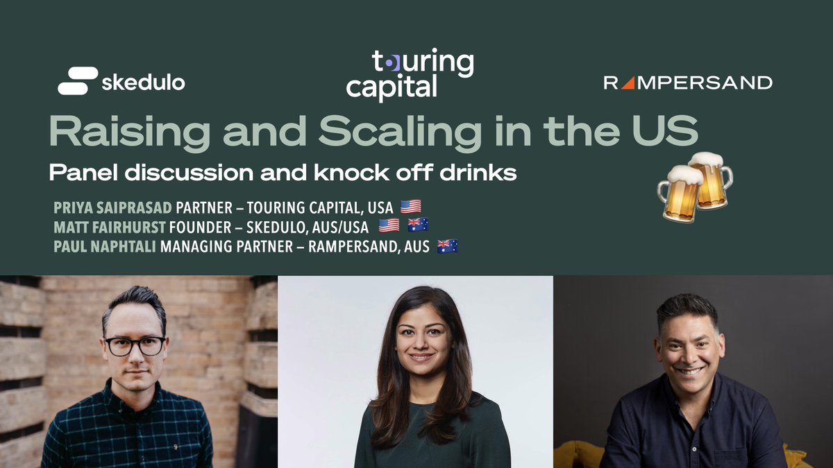 🇺🇸Planning to raise and scale in the US? @napper is hosting a panel with some of his Stateside mates to help you do just that. Oh, and you can have a Friday knock off while you're at it. Spots are limited. bit.ly/3QXdu0w